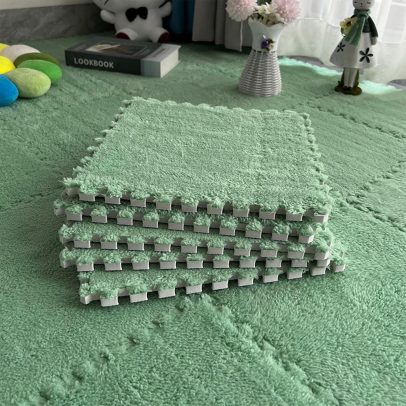 30*30cm soft beige interlocking plush foam tiles
