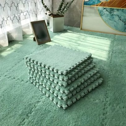 30*30cm soft beige interlocking plush foam tiles