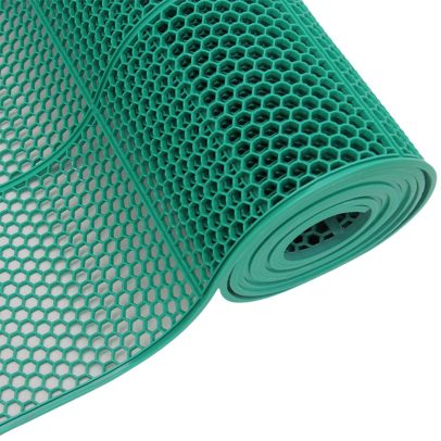 green pvc plastic anti slip drainage mat 1.2m wide
