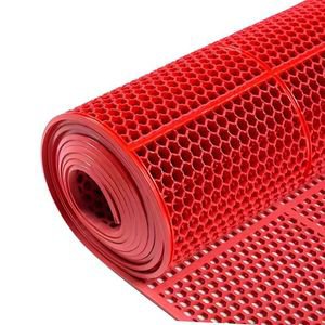 red pvc plastic anti slip drainage mat 1.2m wide