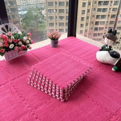 pink interlocking plush foam tiles 30 by 30 cm copy